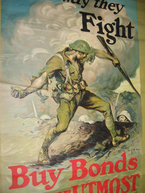 Original WWI War Bonds Poster Lend The Way They Fight 3