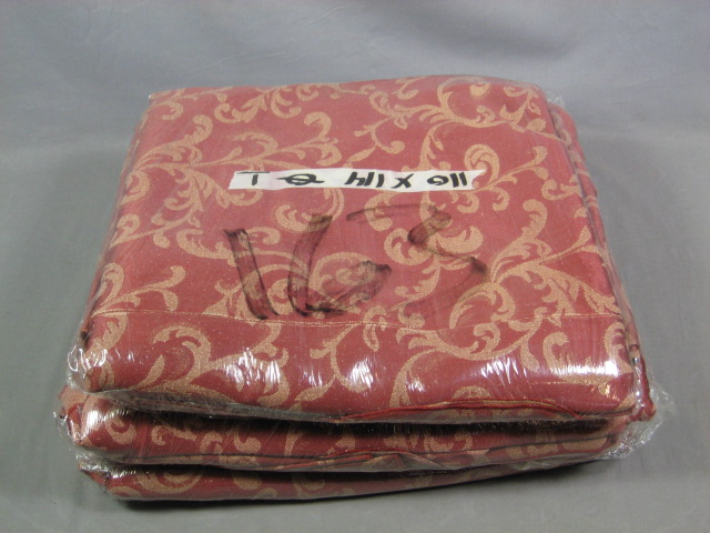 7 Red Gold Victorian 110-120" Round Tablecloths Lot Set 2