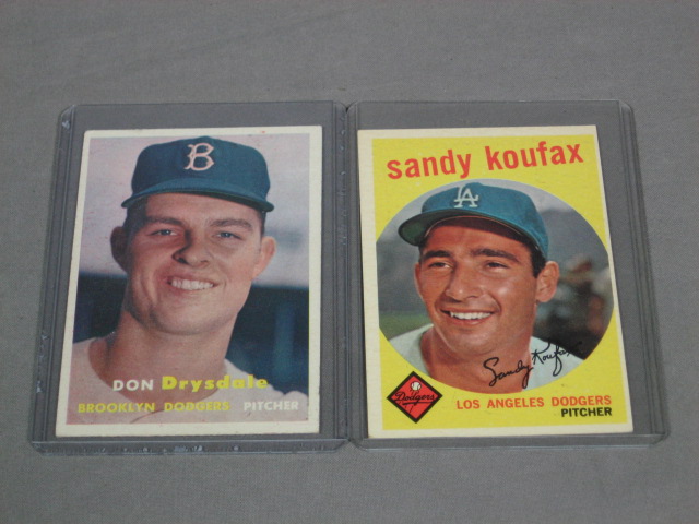 1957 Topps 18 Don Drysdale Rookie 1959 163 Sandy Koufax