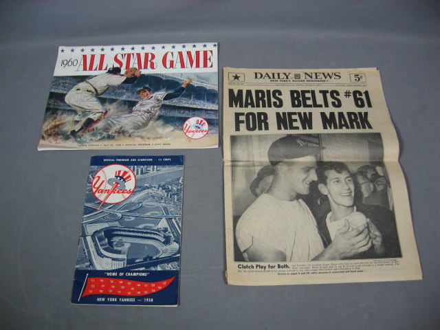1958 1960 All Star Game NY Yankees Baseball Programs +