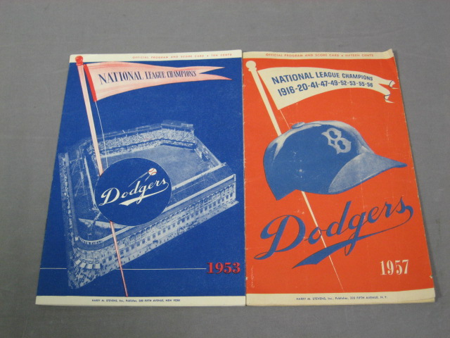 Vintage 1953-80 Dodgers Lot Pennant Programs Patch NR 2