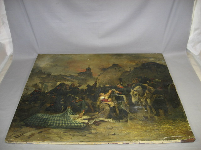 Antique 1800s Wilfrid Constant Beauquesne Oil Painting