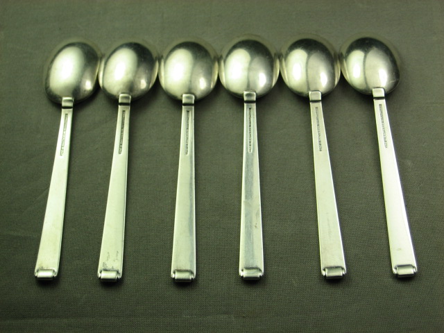 6 Tiffany Sterling Silver Coffee Spoon Napkin Ring 128g 3