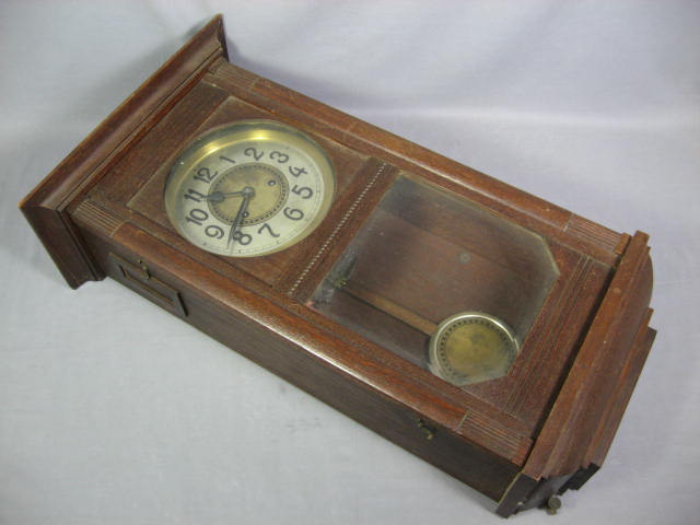 Antique Junghans German Pendulum Wall Clock w/ Key NR