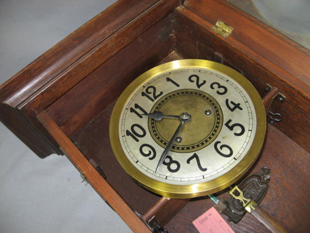 Antique Junghans German Pendulum Wall Clock w/ Key NR 2