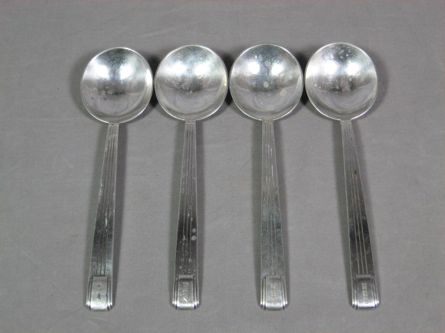 4 Tiffany Sterling Silver Soup Spoons Set 10.5 Oz 300g