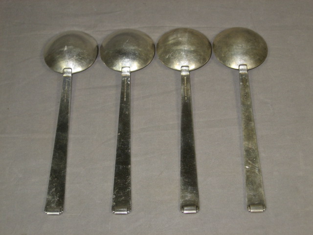 4 Tiffany Sterling Silver Soup Spoons Set 10.5 Oz 300g 3