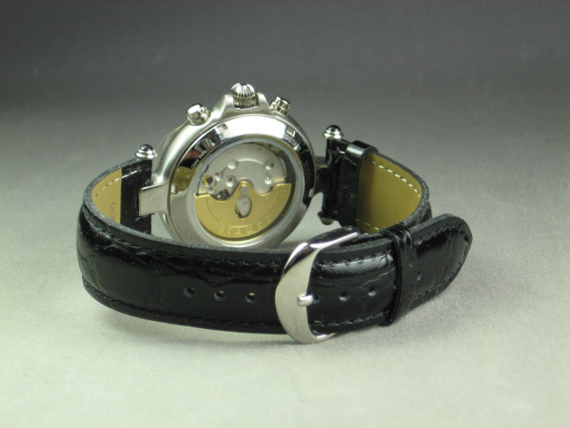 MINT Stauer Chronograph Watch Wristwatch Gold Leather 4