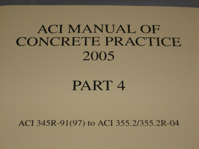 2005 ACI Manual Of Concrete Practice Complete Set 1-6 5
