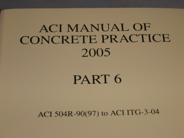 2005 ACI Manual Of Concrete Practice Complete Set 1-6 7