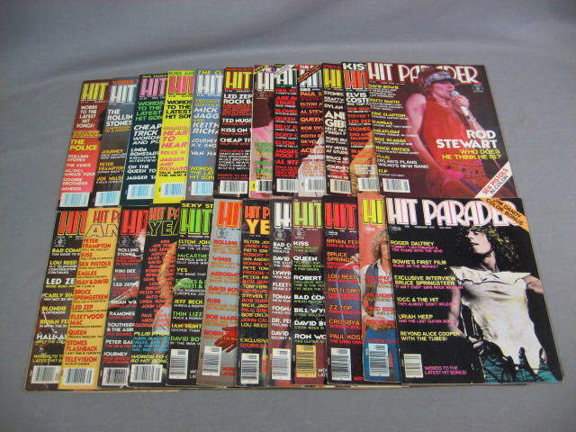 24 Hit Parader Magazines Kiss Stones Zeppelin 1976-1982
