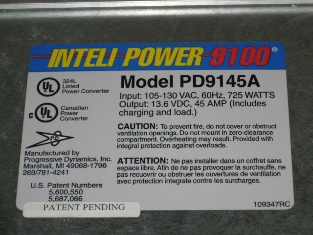 NEW Inteli-Power 9100 45 Amp RV Converter/Charger NR 3