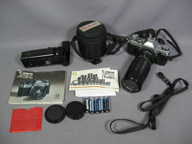 Canon AE-1 50mm 1.8 + 70-150mm Zoom Lens Motor Drive NR