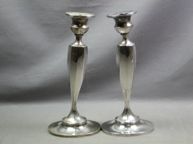 4 Weighted Sterling Silver Candlesticks Holders Tiffany 1