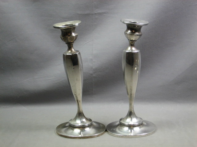 4 Weighted Sterling Silver Candlesticks Holders Tiffany 3
