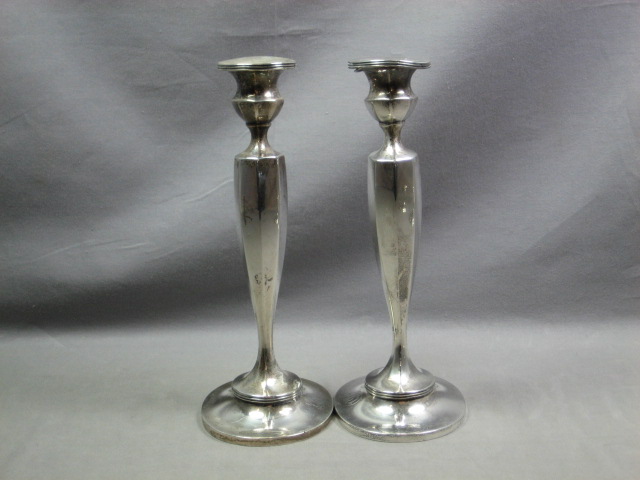 4 Weighted Sterling Silver Candlesticks Holders Tiffany 4