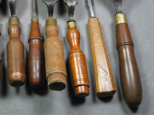 12 Vintage Buck Bros Curved Wood Carving Chisels Set NR 9