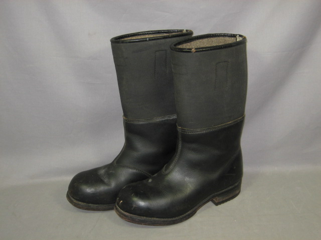 3 Pairs Vintage Black Boots Lot German Military Uniform 2