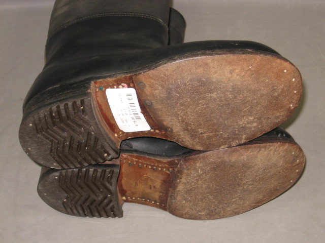 3 Pairs Vintage Black Boots Lot German Military Uniform 4