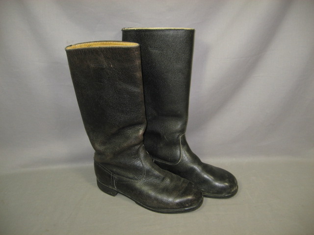 3 Pairs Vintage Black Boots Lot German Military Uniform 5