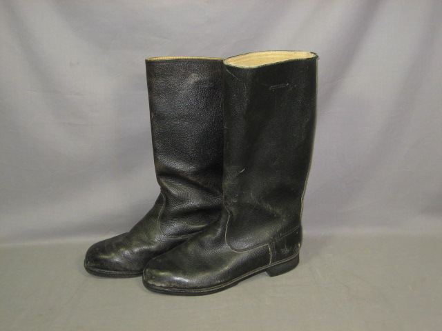 3 Pairs Vintage Black Boots Lot German Military Uniform 6