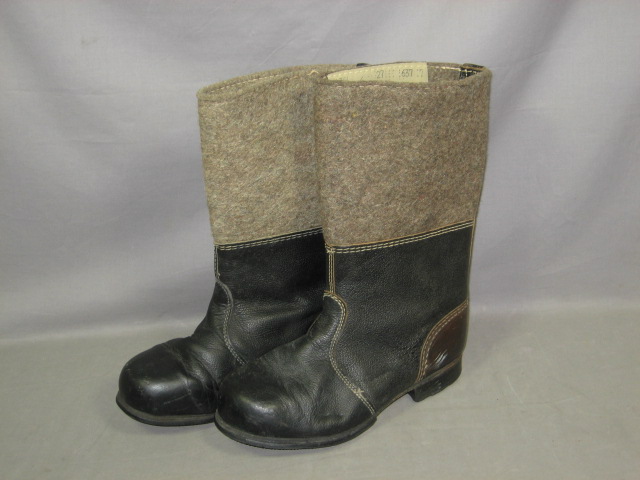 3 Pairs Vintage Black Boots Lot German Military Uniform 10