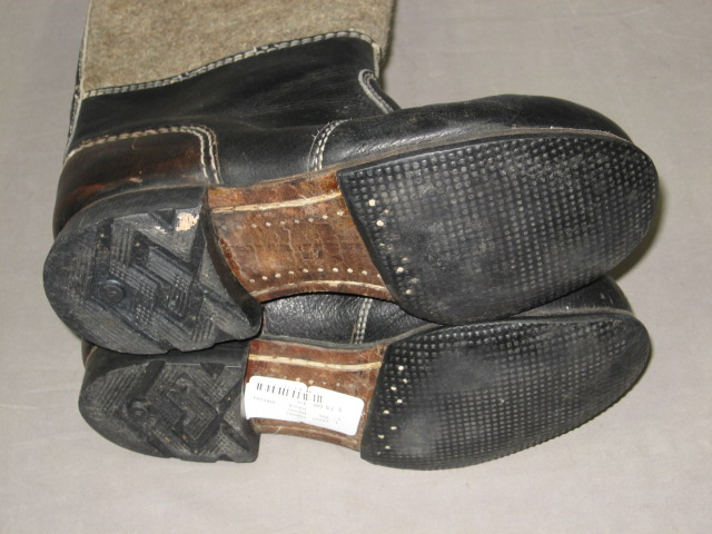 3 Pairs Vintage Black Boots Lot German Military Uniform 12