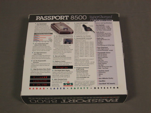 Escort Passport 8500 Radar Laser Safety Detector Red NR 1