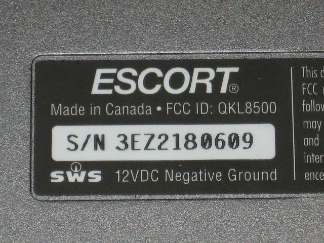 Escort Passport 8500 Radar Laser Safety Detector Red NR 5