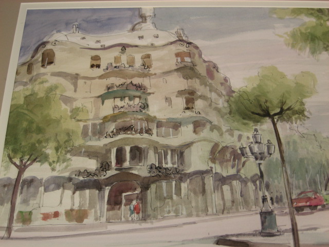 Original Watercolor Painting Antoni Gaudi