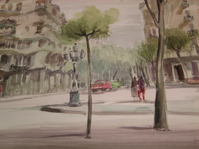 Original Watercolor Painting Antoni Gaudi