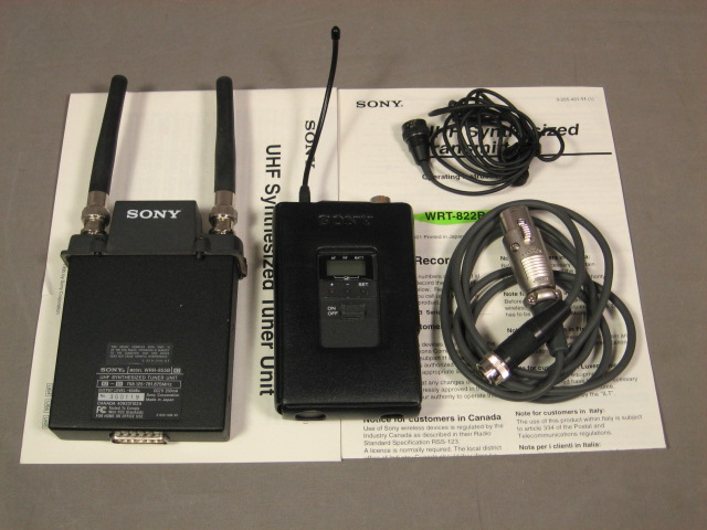 Sony WRT-822B 62 & WRR-855B Wireless Mic Microphone Set