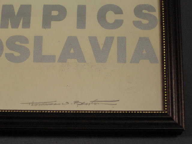 Signed 1984 Winter Olympics Biathlon Poster 150/200 NR 5