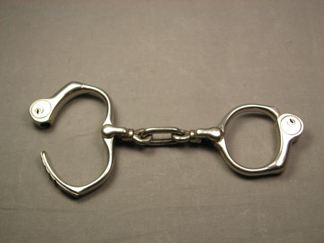 Antique Police Handcuffs Hand Cuffs Pat. May 2, 1899 NR