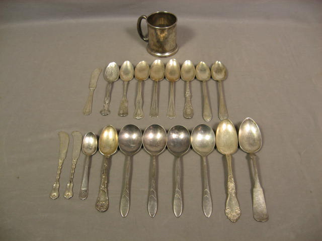 Sterling Silver Baby Cup Flatware Lot Spoons 325 Grams