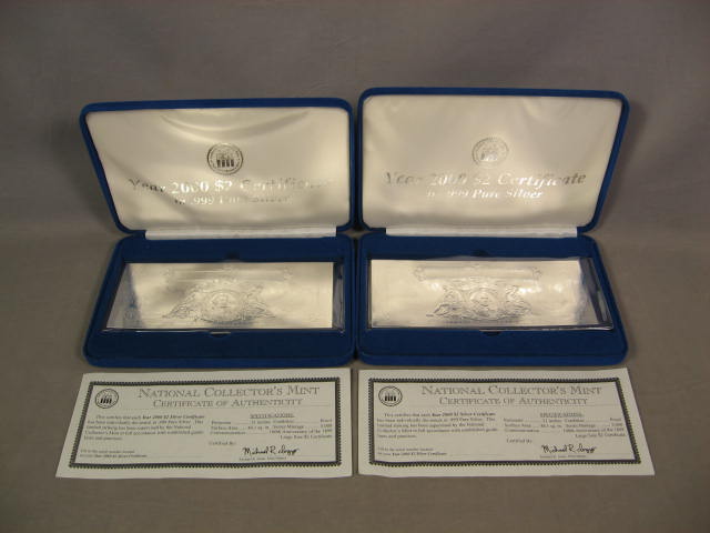 6 National Collectors Mint 999 Pure Silver Certificates 2