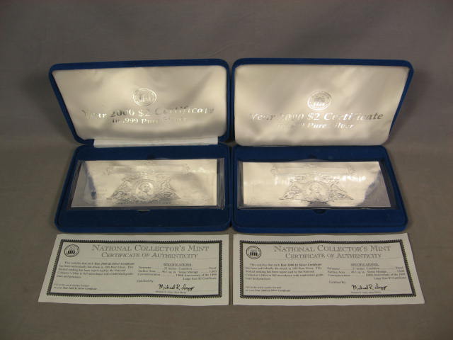 6 National Collectors Mint 999 Pure Silver Certificates 3