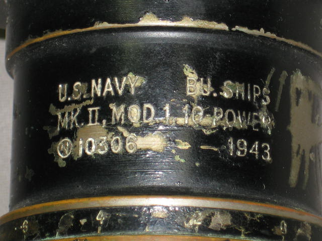 WWII 1943 US Navy Mk II Mod 1 Scope Telescope Spyglass 3