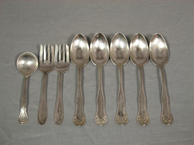 8 Sterling Silver Spoons + Forks 1897 Gorham 9 Oz Ounce