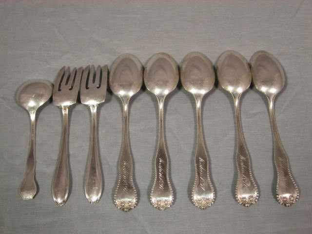 8 Sterling Silver Spoons + Forks 1897 Gorham 9 Oz Ounce 3
