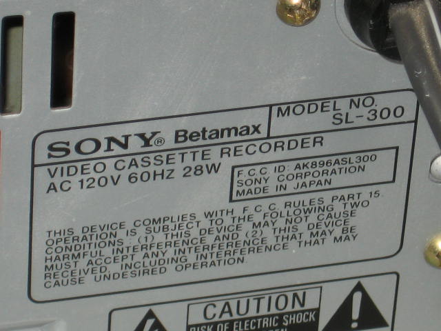 Sony Super Betamax SuperBeta Beta Max SL-300 SL300 VCR 6