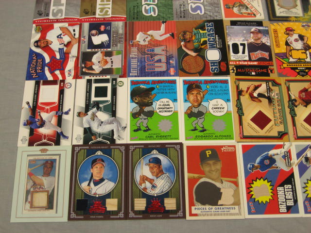 MLB Jersey Bat Insert Baseball Card Collection Lot NR 1