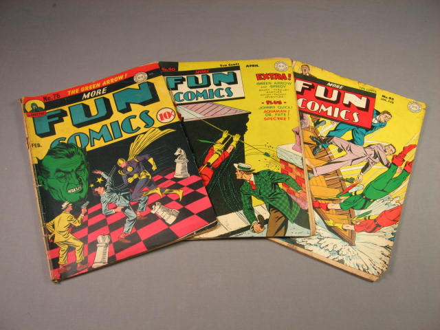 3 More Fun DC Comics Lot #76 90 95 1941 1943 1944 NR