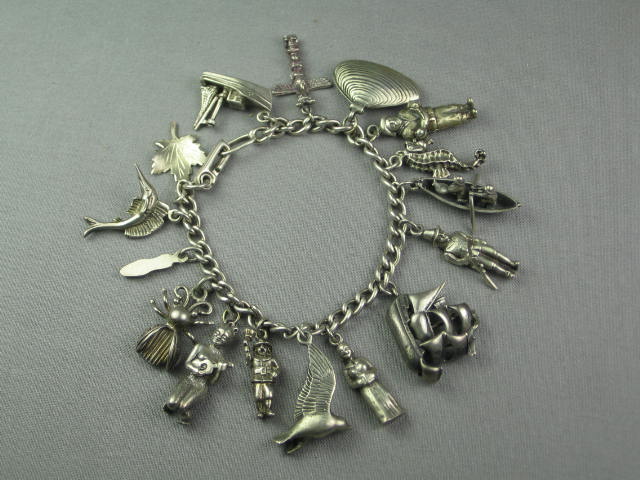 Sterling Silver Jewelry Lot Rings Charm Bracelet+ 10 Oz 17