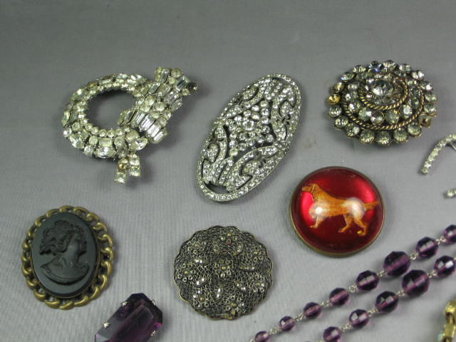 Costume Jewelry Lot Hollycraft Cameo Pins Ring Bracelet 1