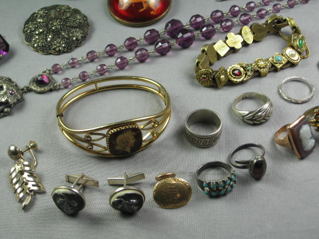 Costume Jewelry Lot Hollycraft Cameo Pins Ring Bracelet 3