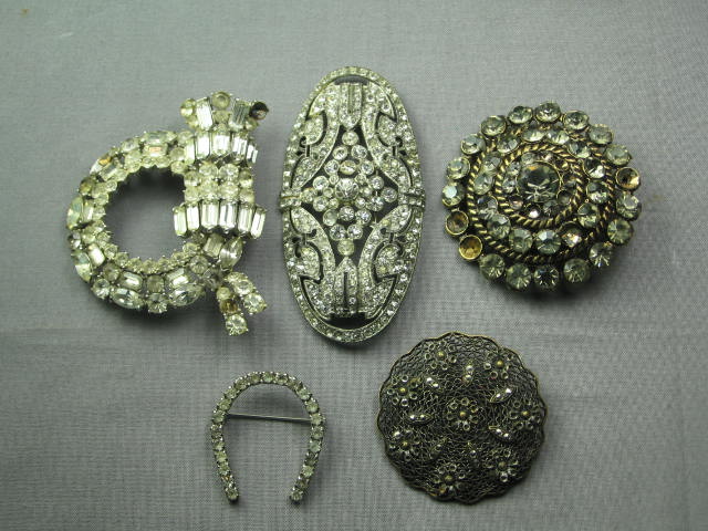 Costume Jewelry Lot Hollycraft Cameo Pins Ring Bracelet 6