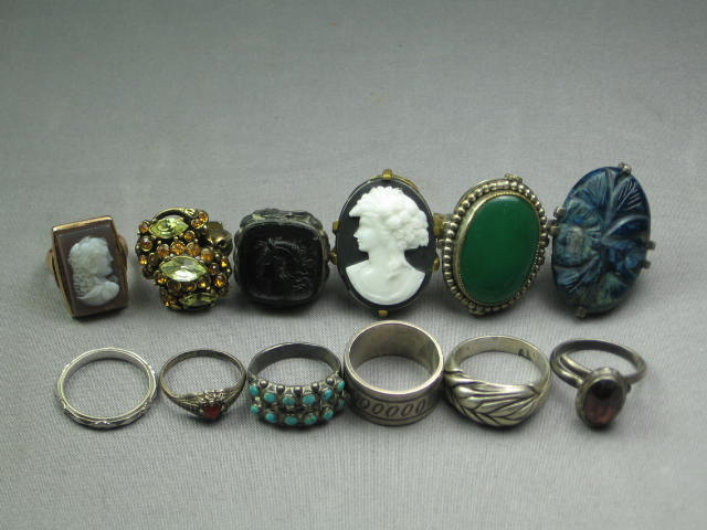 Costume Jewelry Lot Hollycraft Cameo Pins Ring Bracelet 13
