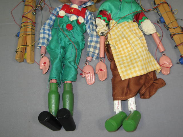 2 Vintage Pelham Puppets + Boxes Hansel & Gretel Set NR 3