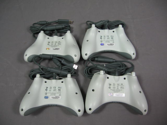 4 Genuine Microsoft Xbox 360 Wired Game Controllers NR 1